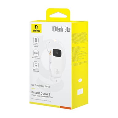 Baseus QPow 2 10000mAh 30W powerbank (hvit)