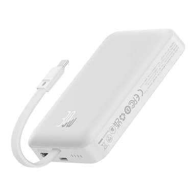 Powerbank Baseus Magnetic Mini 10000mAh, USB-C 30W MagSafe (hvit)