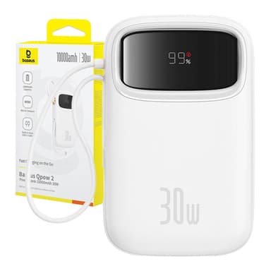 Baseus QPow 2 10000mAh 30W powerbank (hvit)