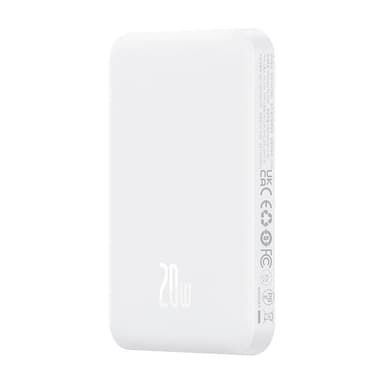 Magnetisk Mini Powerbank Baseus 5000mAh, USB-C 20W (hvit)