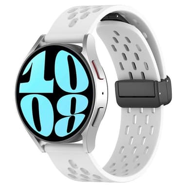 Silikonarmbånd til Samsung Galaxy Watch 7 20 mm - Hvit