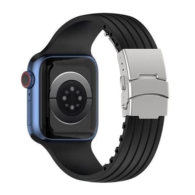 Silikonarmbånd for Apple Watch 42 / 44 / 45 / 49 mm - Svart