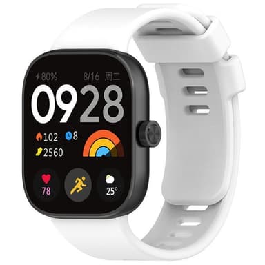 Silikonarmbånd for Xiaomi Redmi Watch 4 - Hvit