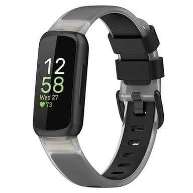 Silikonarmbånd til Fitbit Inspire 3 - Svart/klar