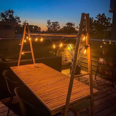Lyslenke utendørs solcelle – 20 meter med 40 lamper – 10W solpanel
