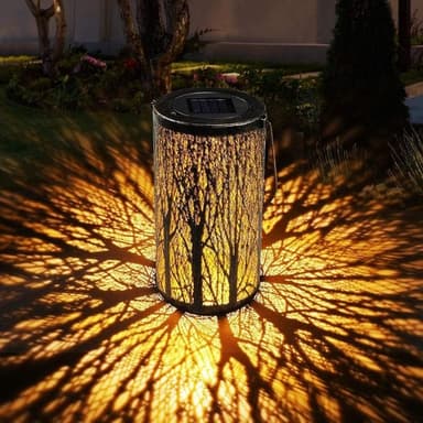 Stemningsfull svart solcelledrevet bordlampe – Adara