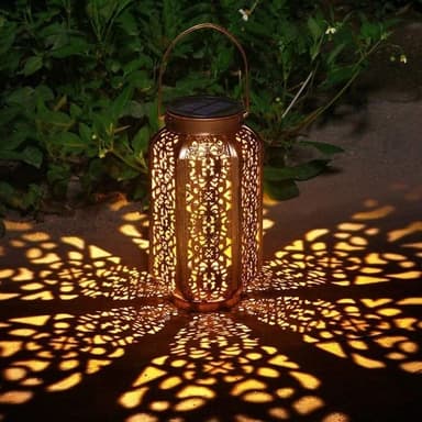 Solcelledrevet bordlampe i bronse – Devi