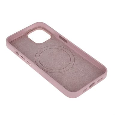 Rosa Skinn-look MagSafe-bakdeksel til iPhone 15 Plus – Elegant og Beskyttende