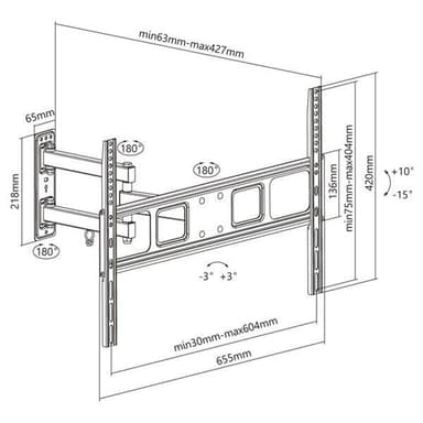 Goobay Veggfeste for TV - 37-70"" Roter- & Vippbar