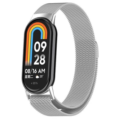 Magnetisk Milanese-armbånd for Xiaomi Smart Band 8 og 9 - Sølv