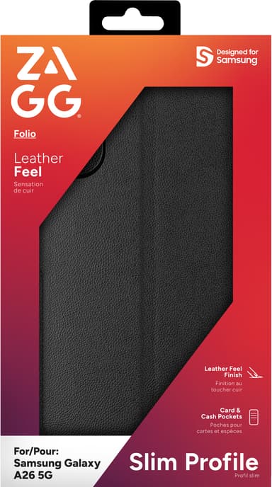 Zagg Samsung Galaxy A26 lommebokdeksel (sort)