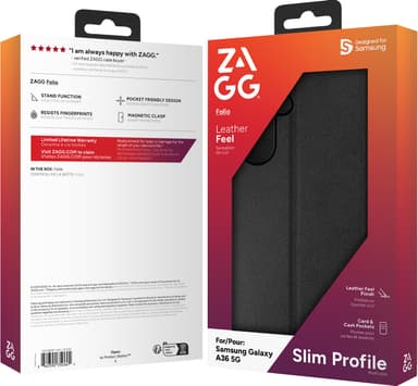 Zagg Samsung Galaxy A36 lommebokdeksel (sort)