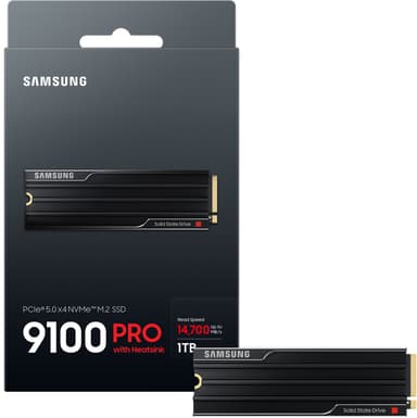 Samsung 9100 Pro intern SSD med varmespreder (1TB)