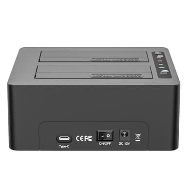 Maiwo K3082C USB C 3.1 Gen2 10Gbps Docking Station for 2.5 3,5 SATA HDD SSD Opptil 20TB med støtte for BEASP, Støtte for Sataiii 6Gbps