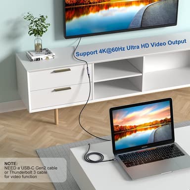 NÖRDIC 2m USB3.2 Gen2 USB-C Forlengelseskabel hann til hunn 10Gbps 5A 100W Thunderbolt3