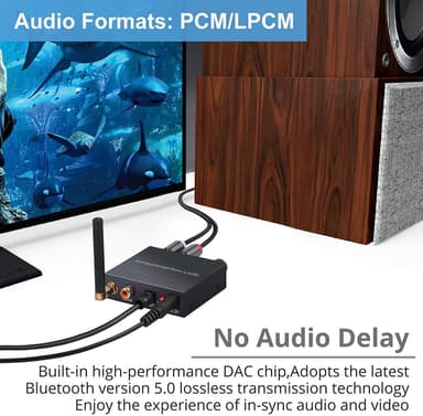 NÖRDIC DAC 192kHz Digital til analog omformer med Bluetooth-hodetelefonforsterker
