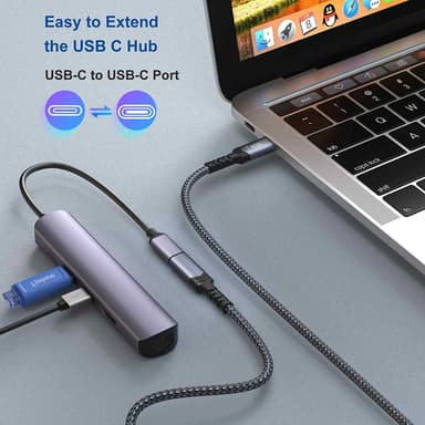 NÖRDIC 2m USB3.2 Gen2 USB-C Forlengelseskabel hann til hunn 10Gbps 5A 100W Thunderbolt3