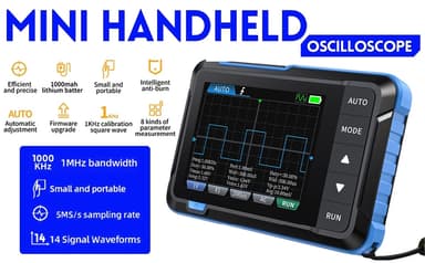 FNIRSI DSO153 2 i 1 mini oscilloskop og signalgenerator, 2,8"" skjerm, 5MS/s 1MHz