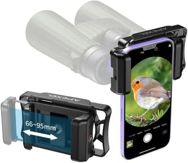 APEXEL Universell Mobiltelefon Mikroskopadapter med Fjernutløser og 360° Rotasjon