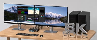 NÖRDIC KVM-svitsj 2 til 2 DisplayPort & HDMI, 8K60Hz/4K120Hz, 4x USB-A