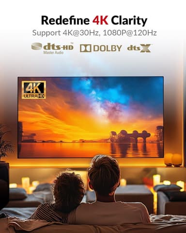 AV Access 4KIP100-KVM 4K KVM-forlenger over TCP/IP Ethernet opptil 120 m, UHD 4K @ 30Hz 1080P@120Hz, 16 sett DIP-brytere, EDID-funksjon