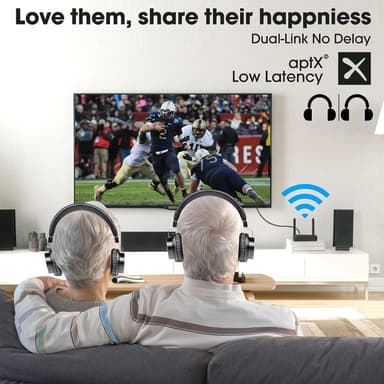 NÖRDIC Bluetooth 5.2 trådløs sender dual link mottaker DAC Qualcomm aptXLL aptX HD 3,5 mm AUX RCA optisk