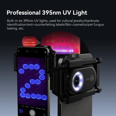 APEXEL Telefon Mikro Linse Nano Zoom for Android/iPhone med LED UV Lys/CPL/Universal Klemme APL-MS200