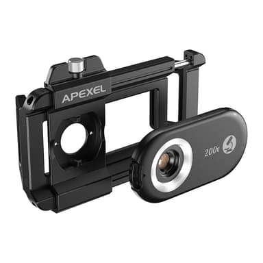 APEXEL Telefon Mikro Linse Nano Zoom for Android/iPhone med LED UV Lys/CPL/Universal Klemme APL-MS200