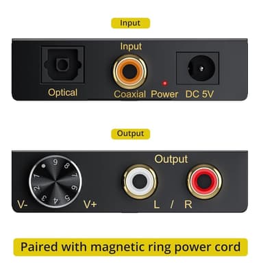 NÖRDIC Digital til Analog DAC 192Khz 5.1CH Koaksial Toslink DTS Dolby AC3