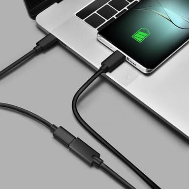 NÖRDIC 2m USB2.0 USB-C ha til C ho skjøtekabel 2,4A 480Mbps 12W