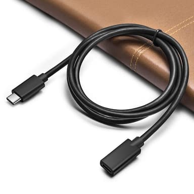NÖRDIC 20cm USB2.0 USB-C ha til C ho skjøtekabel 2.4A 480Mbps 12W
