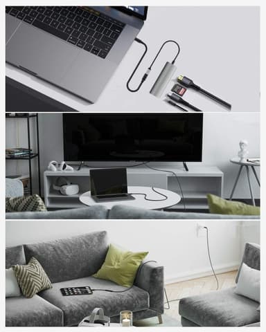 NÖRDIC 2m USB2.0 USB-C ha til C ho skjøtekabel 2,4A 480Mbps 12W