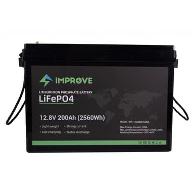 IMPROVE Lithium Batteri 12V 200Ah (LiFePO4) BMS 200A