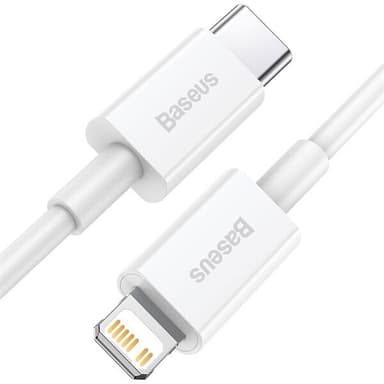 Baseus ladekabel USB-C - Lightning 2,0m 20W - hvit