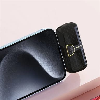 Powerbank 5000 mAh med USB-C-kontakt og LED-display - Svart