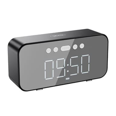 XO F41 vekkerklokke med høyttaler og Bluetooth - Svart