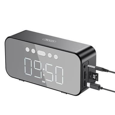 XO F41 vekkerklokke med høyttaler og Bluetooth - Svart