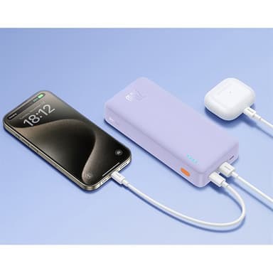 Baseus Airpow Powerbank med toveis hurtiglading 20W 20000mAh - Lilla