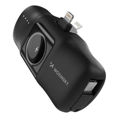 Wozinsky Powerbank 5000mAh 15W med lynkontakt, USB-C og trådløs lading for Apple Watch