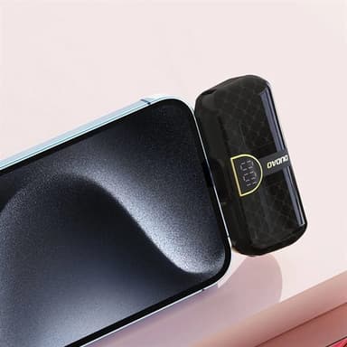 Powerbank 5000 mAh med lynkobling - Svart