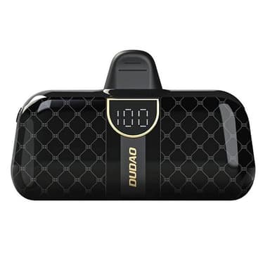 Powerbank 5000 mAh med lynkobling - Svart