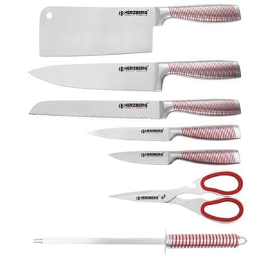 Herzberg knivsett - 5 kniver i ett knivstativ
