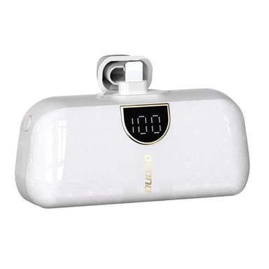 Powerbank 5000 mAh med lynkobling - Hvit