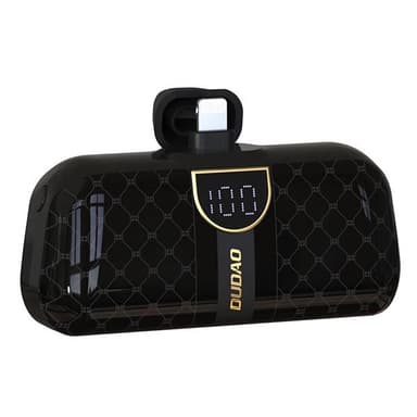 Powerbank 5000 mAh med lynkobling - Svart