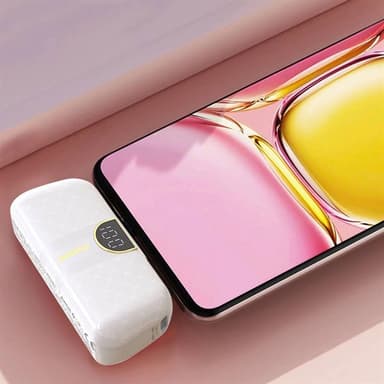 Powerbank 5000 mAh med lynkobling - Hvit