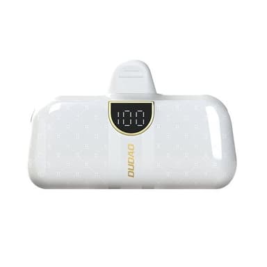 Powerbank 5000 mAh med lynkobling - Hvit