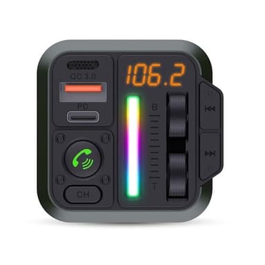 Nedis FM-sender med Bluetooth og håndfrifunksjon