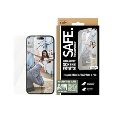 SAFE by PanzerGlass skjermbeskytter for iPhone 16 Plus