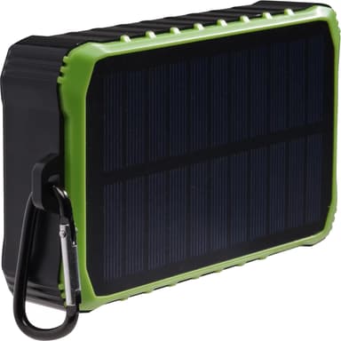 Denver 10000mAh solcelle-powerbank med håndsveiv (sort/grønn)