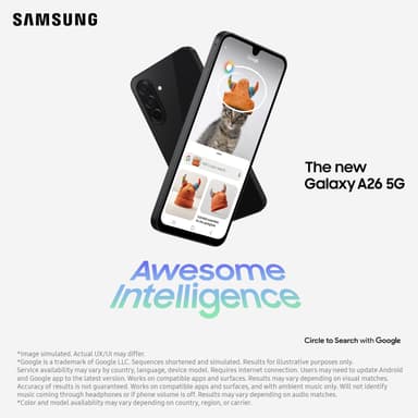 Samsung Galaxy A26 5G smarttelefon 6/128GB (sort)